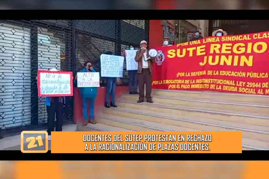 Docentes del SUTEP protestan en rechazo a la racionalización de plazas docentes (VIDEO)