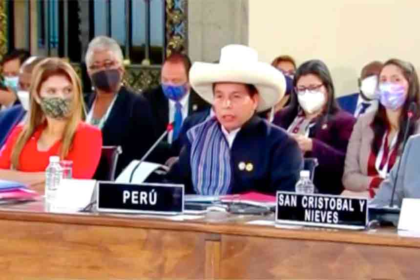 Presidente Castillo hace un llamado a la unidad de América Latina y el Caribe