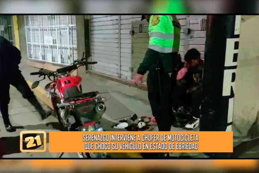 Serenos de Huancayo intervienen a conductor herido en estado de ebriedad (VIDEO)