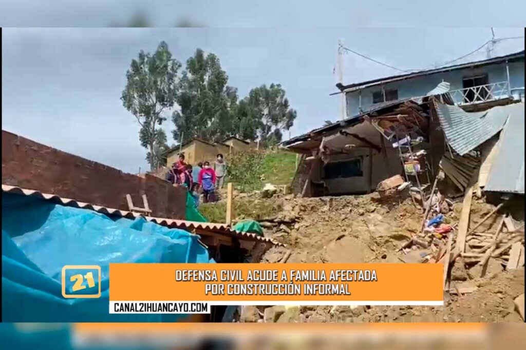 Chilca: Defensa Civil acude a familia afectada por construcción informal (VIDEO)