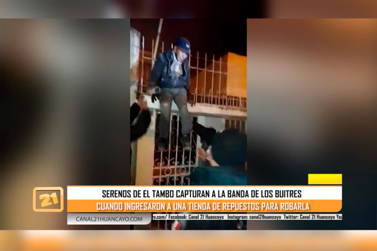 Serenos de El Tambo capturan a la banda de los buitres cuando ingresaron a robarla (VIDEO)