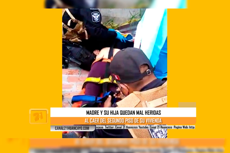 El Tambo: Madre y su hija quedan mal heridas al caer por el segundo piso de su vivienda (VIDEO)