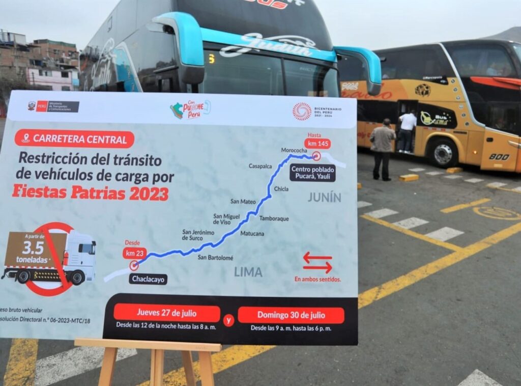 ¿Viajas a Huancayo? Sepa los horarios de restricciones de tránsito en la carretera Central