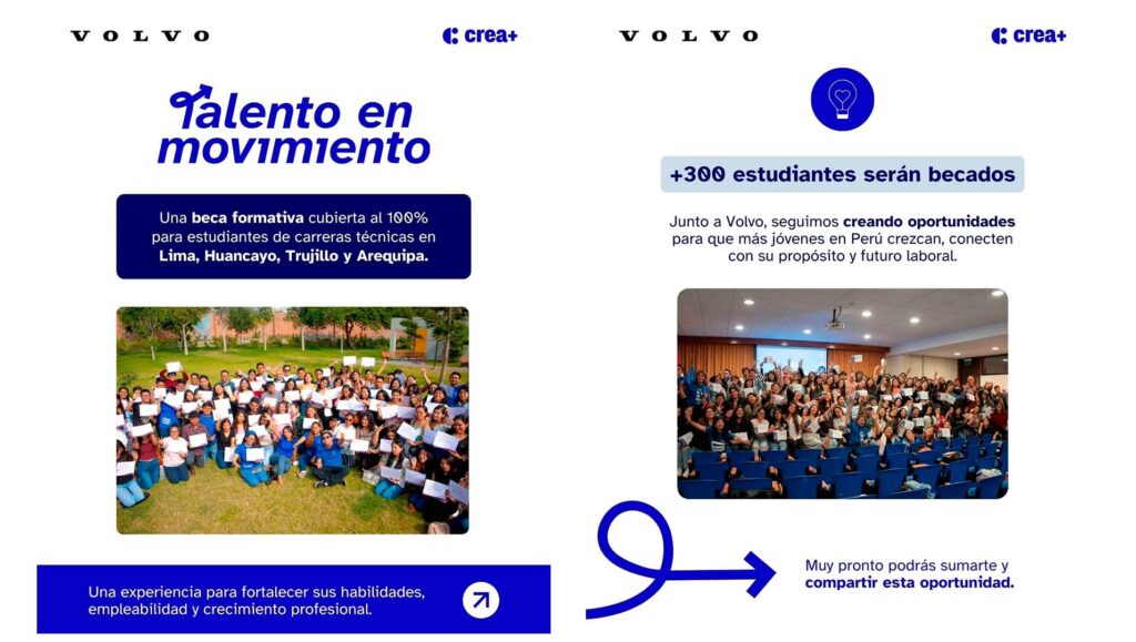 VOLVO FINANCIA MÁS DE 300 BECAS PARA ESTUDIANTES TÉCNICOS DE HUANCAYO Y OTRAS TRES CIUDADES DEL PAÍS