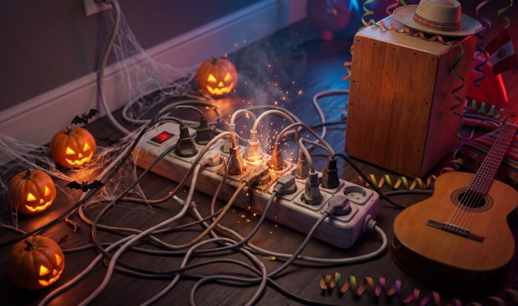 Halloween y Día de la Canción Criolla: cinco errores eléctricos que pueden convertir una celebración en una emergencia